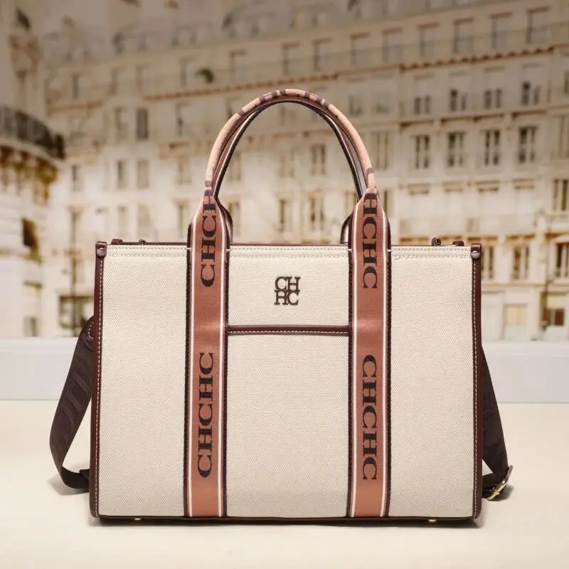 

CHHC Delicate Canvas Tote Bag Simple Classic Style Design High Quality 2025 New Multifunctional Women's Shoulder Bag