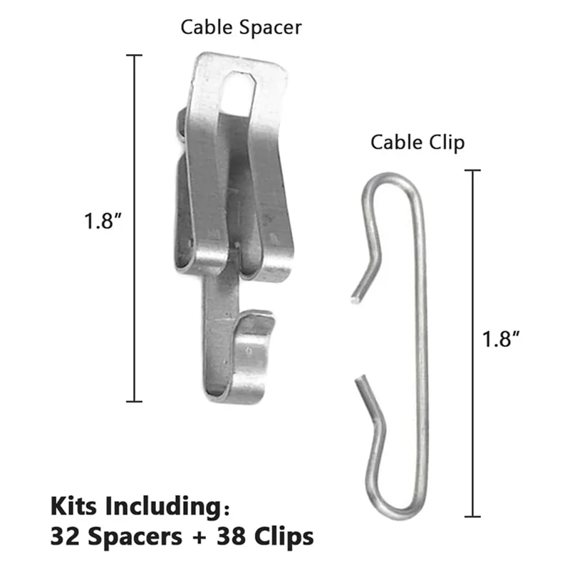 BON accessoires Clips et Kits d'entretoises de câbles chauffants pour dégivrage sur le toit, Support d'isolation pour tuyau de gouttière, pour faire fondre la neige (38 + 32