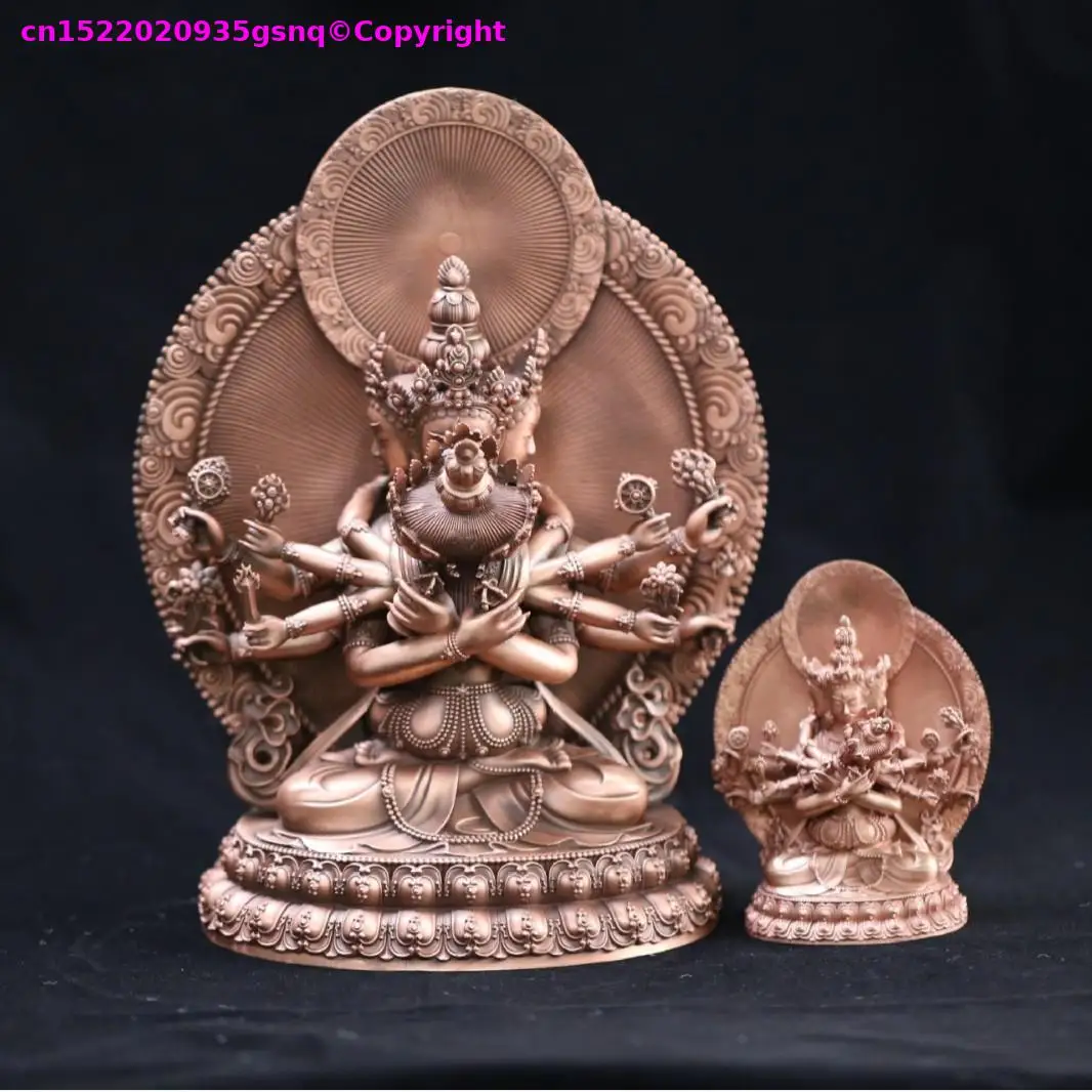 

Special offer Rare Tantric Vajra buddha Exquisite Vajraghana Buddha statue copper carving Buddhist altar tibetan family worship