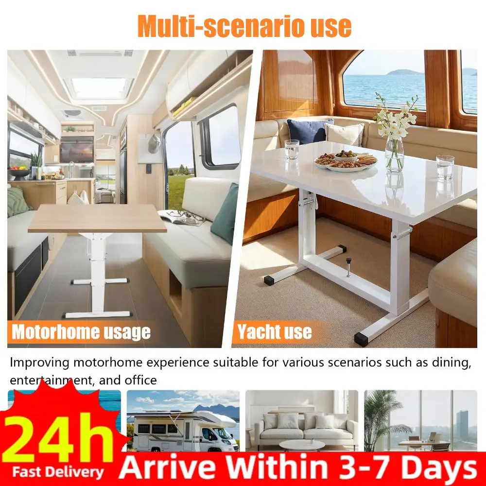 

RV-Specific Folding Table Frame Multi-Purpose Adjustable Tables Legs Iron Foldable Tables Frames for RV Camper Dining Desks Base