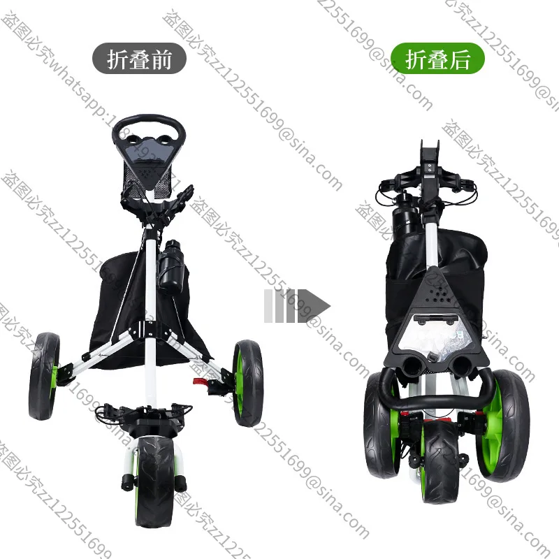 Suitable for Trolley Three-wheeled Portable Foldable Detachable Ball Trolley Aluminum Cart