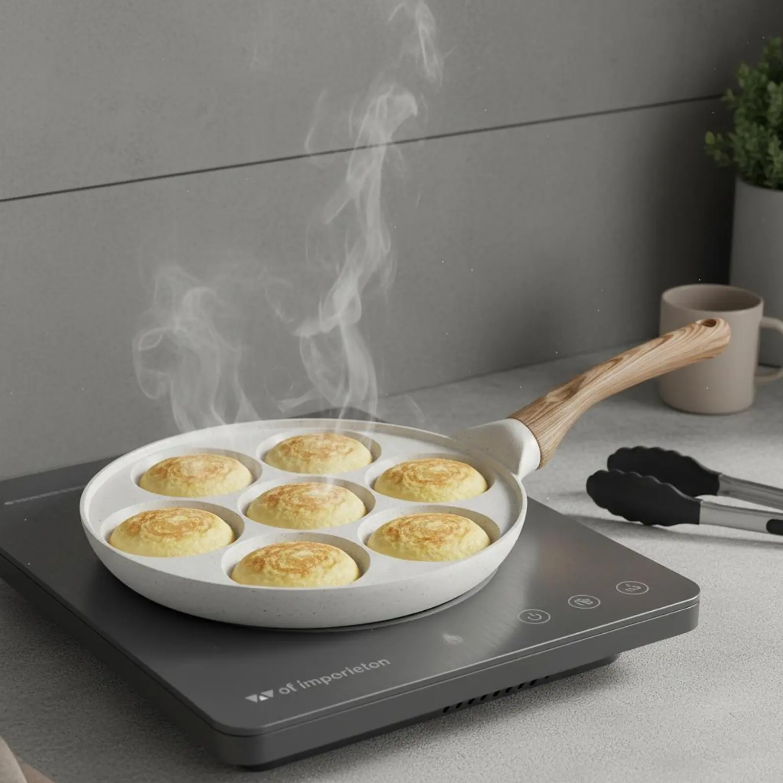 Flat Bottom Pancake Pan Easy to Clean Non-Stick Crepe Pan Maifan Stone Skillet Even Heat Distribution Dosa Tawa Heat-Resistant