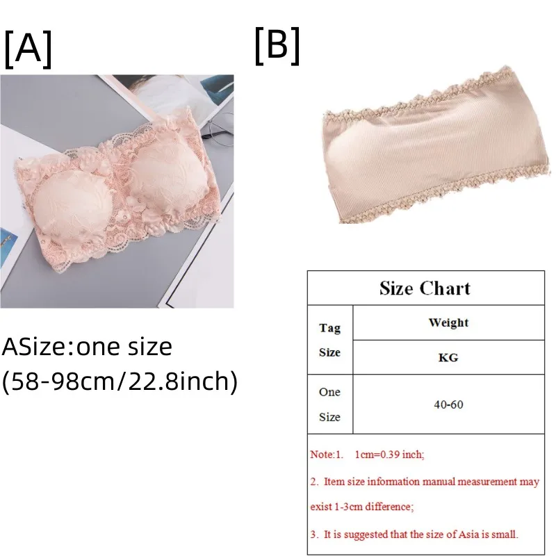 Lingerie Top Crop Sexy Women\'s Lace Floral Bralet Bra Bustier Back Closure Bandeau Crop Top Padded Bra Bralette Strapless Tube