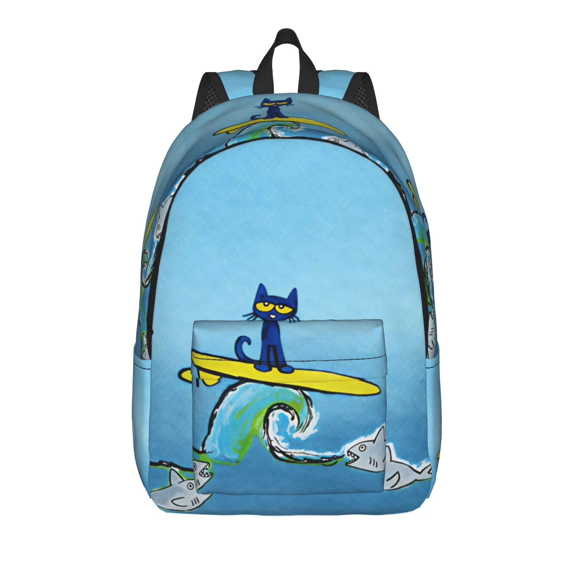 Pete The Cat Stars Comic Backpack  Cute Backpacks Male University Pattern High School Bags Designer Rucksack