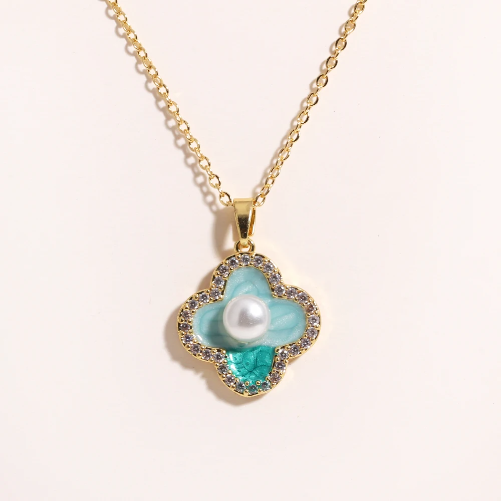 316L roestvrij staal kleurrijke druppel olie bloem hart onregelmatige ketting voor vrouwen meisjes vintage Franse delicate sieraden geschenken