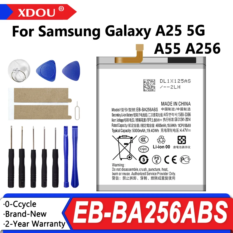 

Brand New EB-BA256ABS 5000mAh Replacement Battery For Samsung Galaxy A25 5G A55 A256 Mobile phone Batteries