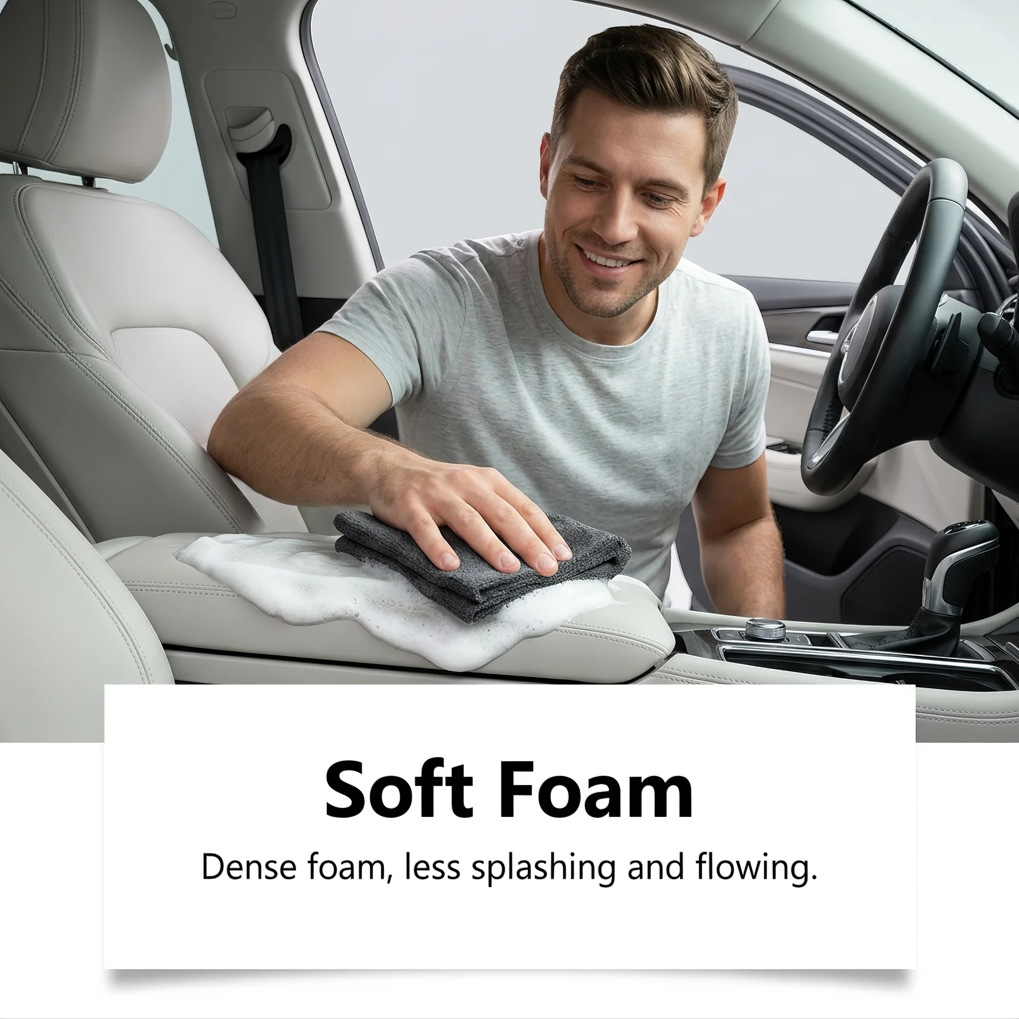 Car interior cleaning kit, suitable for leather, plastic, and various materials, for cleaning and caring for car seats
