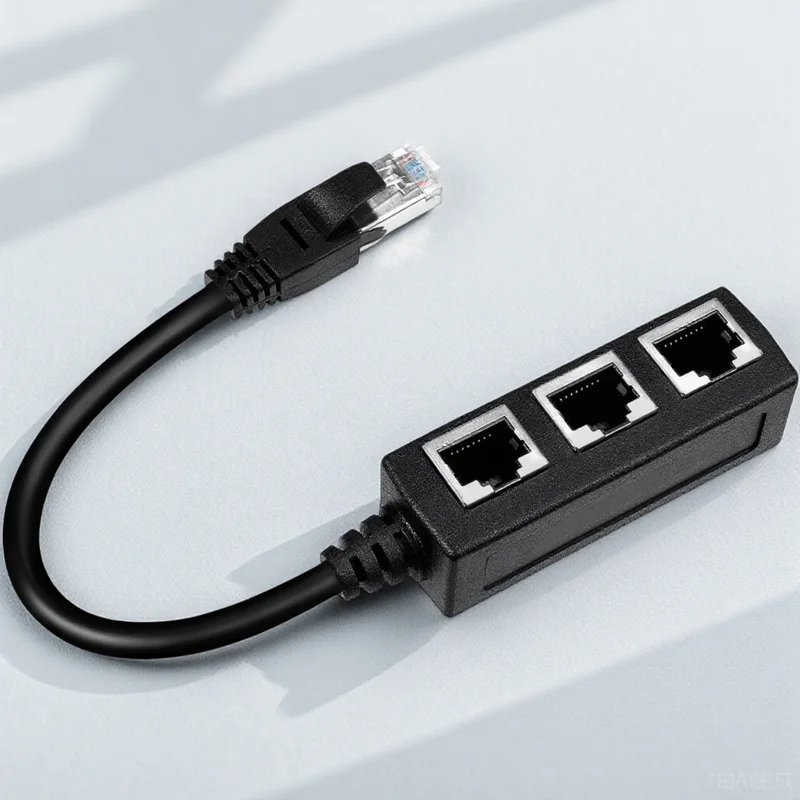 Rj45 إلى 3 الفاصل محول Lan شبكة كابل تمديد لجهاز التوجيه مجموعة الصندوق العلوي موصل إيثرنت سميكة Pcb