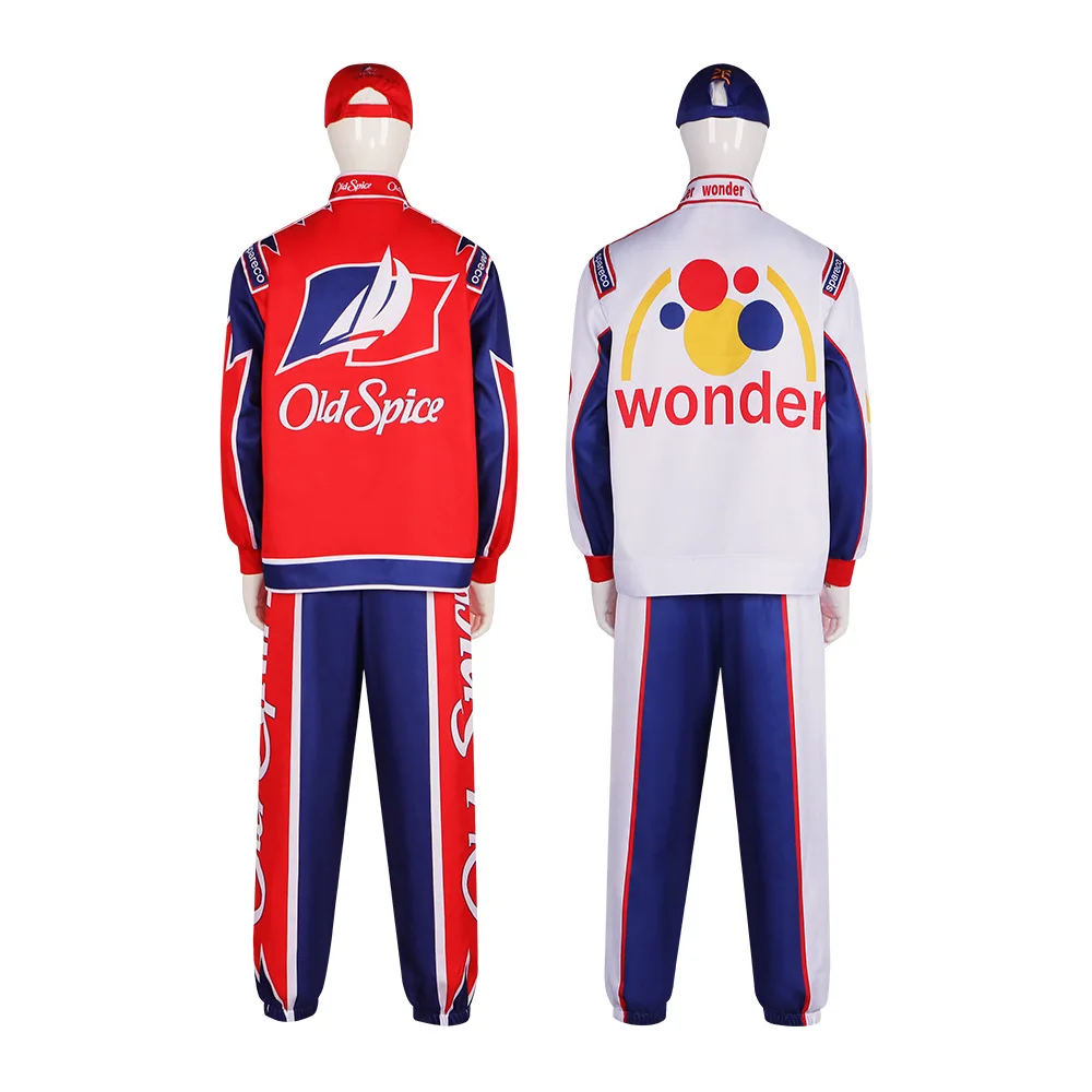 Movie Ricky Bobby Cosplay Uniform Racing Wear Top Pants Man Halloween Carnival Outfits Talladega Cos Nights Roleplay Coat Pants