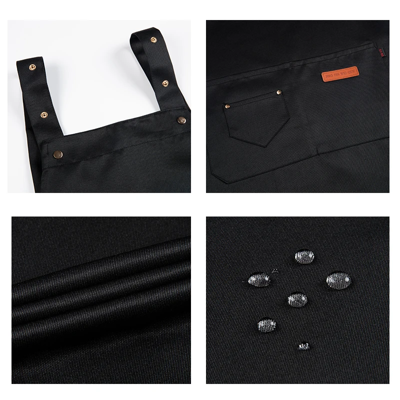 Professional Female Kitchen Antifouling Apron Male Chef BBQ Restaurant Bar Bakery Cafe Beauty Nail Studio Waterproof Work Apron