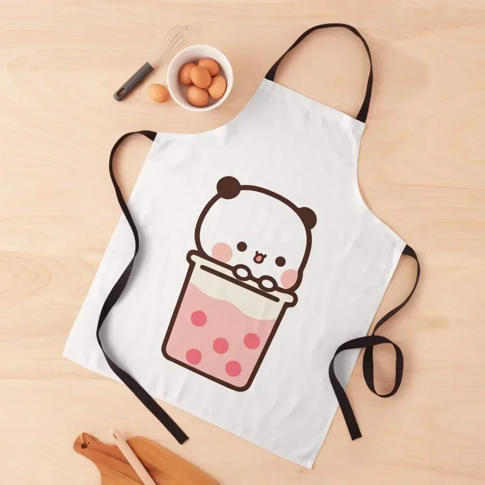 

Cute Mochi Panda Bear, Bubu and Dudu Bubble Tea Apron Kitchen Tools home women Kitchens Accessories For Hairdresser Apron