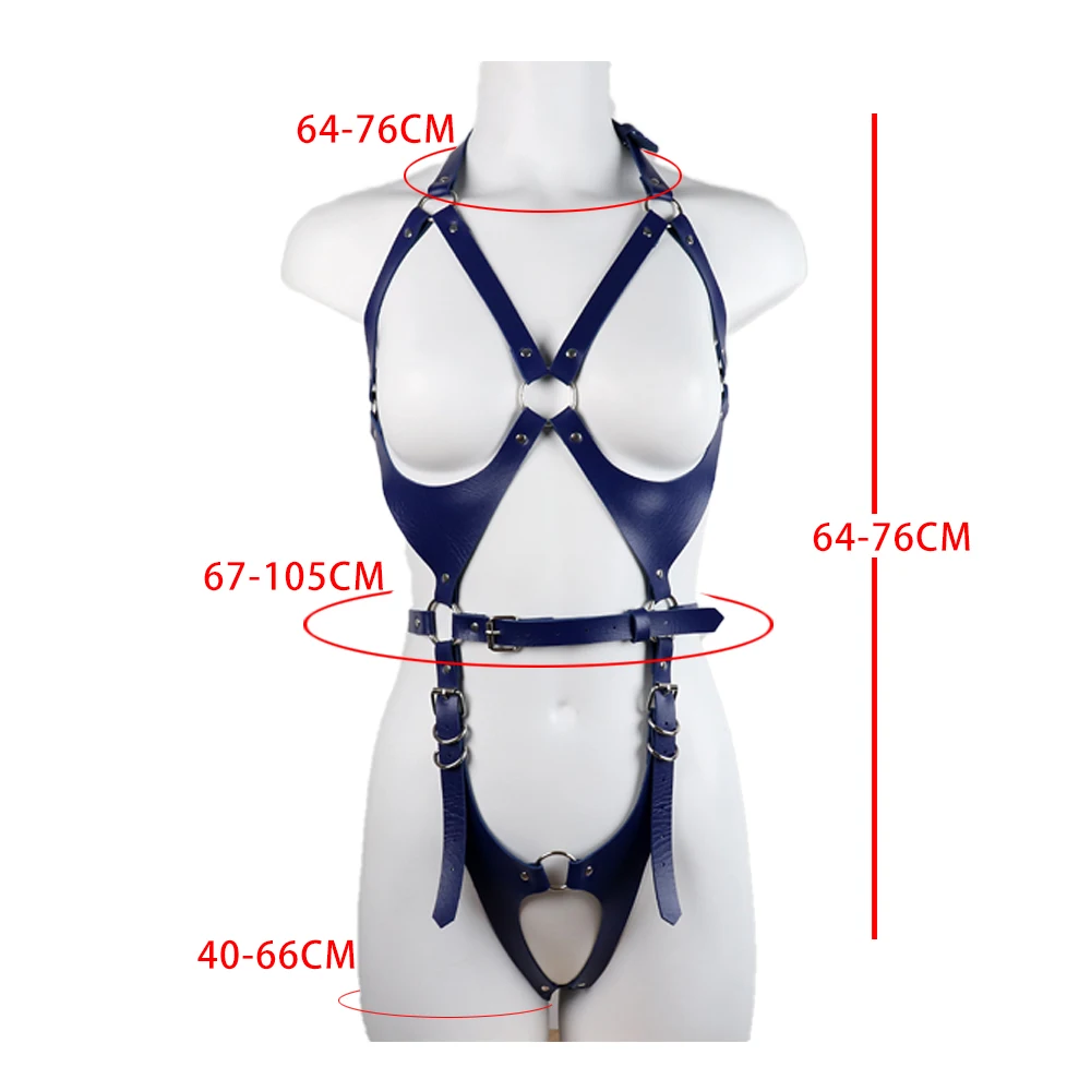 Sexy lingerie Leather Women Harness Bra Set Erotic Bondage Straps Stockings Garters Belt Sword Belt Goth Suspender harnais femme