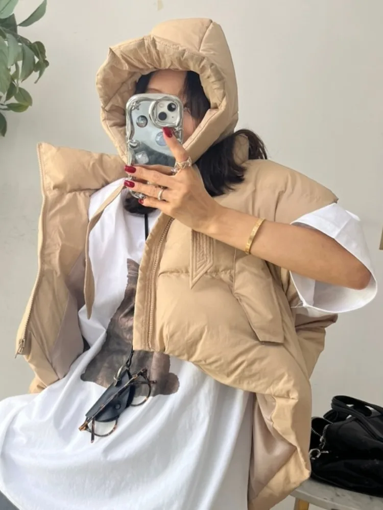 

Хлопковый жилет на пуху Thiened, женское зимнее пальто с длинной передней частью Ba, свободный теплый воротник-стойка с защитой ушей, хлопковая шапка