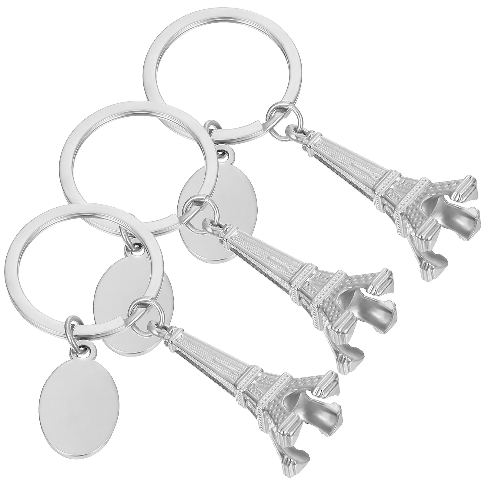 3 Pcs Eiffel Tower Model Keychain for Wallet Cute Keys Decoration Keyring Metal Keychains Women Alloy Child