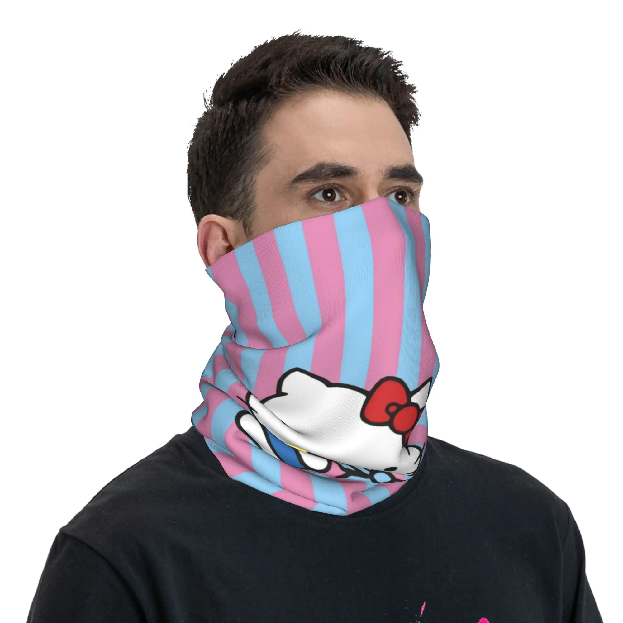 Bufanda personalizada de la bandana del invierno de la protección UV de los hombres de las mujeres de la polaina del cuello del anime de Hello Kitty para el esquí