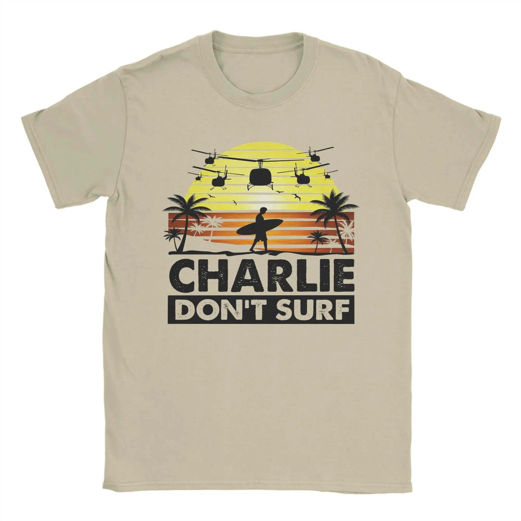 

Мужские футболки Charlie Don't Surf Apocalypse Now Film Movie, одежда, летняя футболка с короткими рукавами и круглым вырезом, популярная футболка