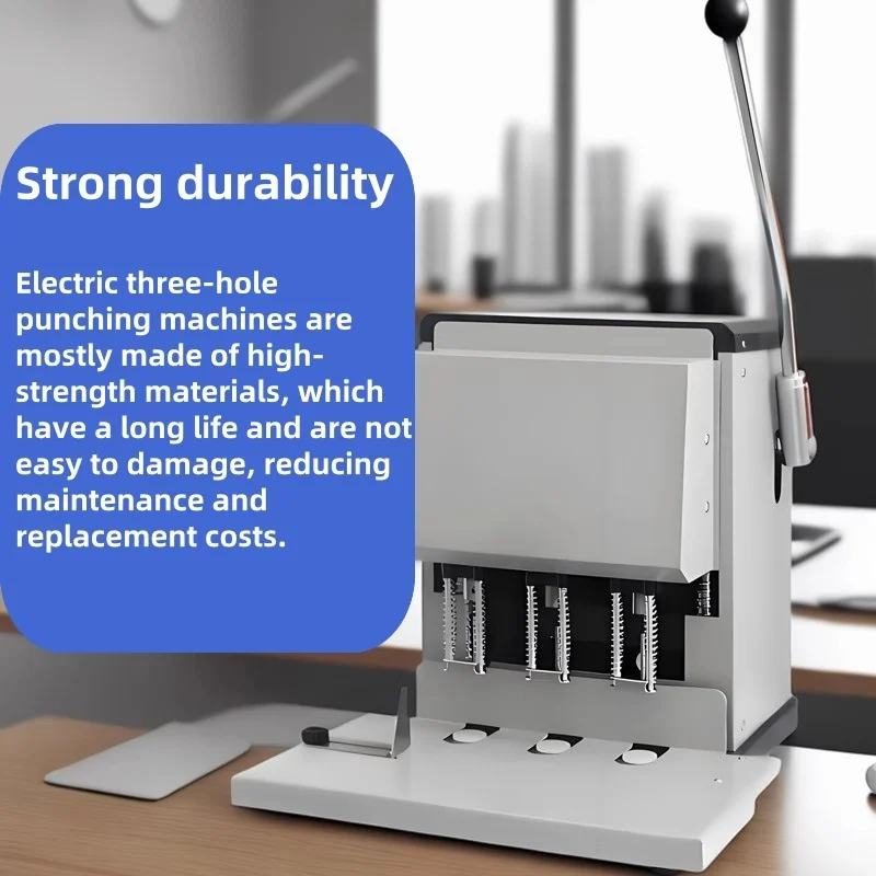 Three-hole punching machine non-adjustable hole spacing archive and financial voucher binding machine Manual electric puncher