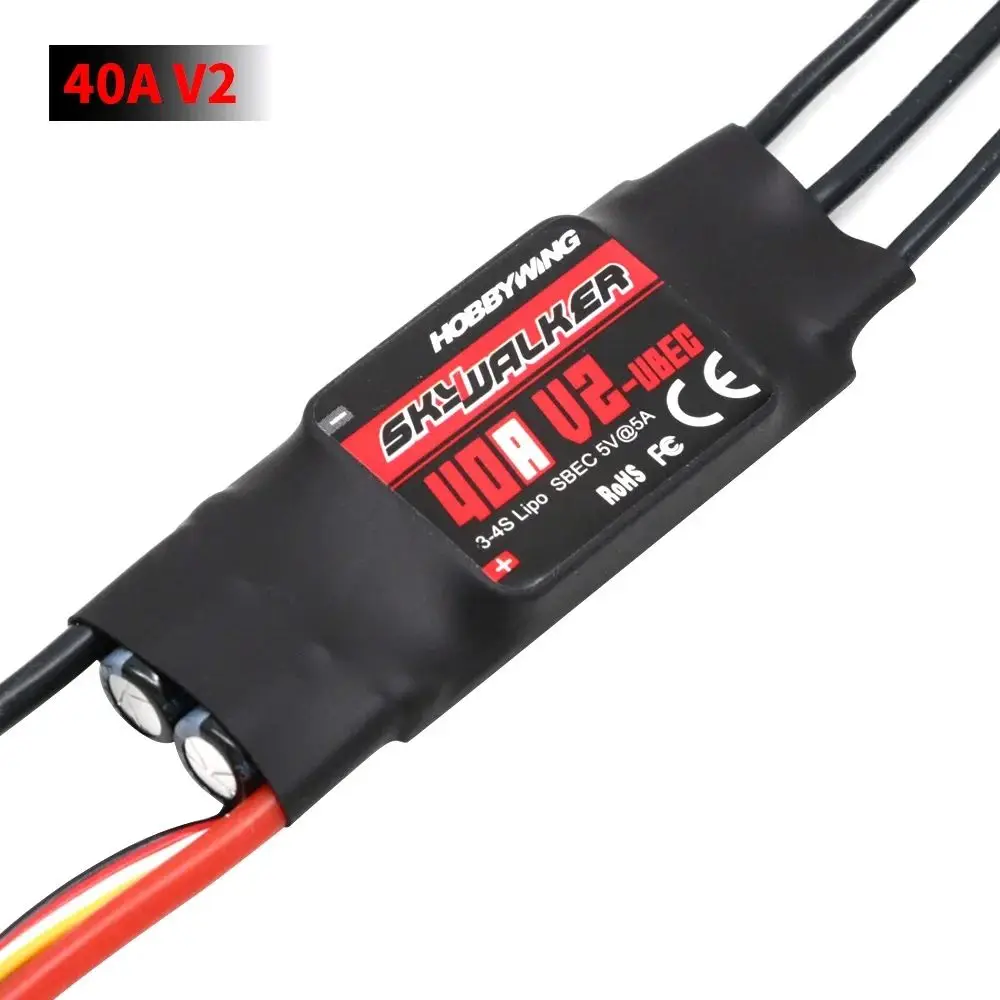 Hobbywing Skywalker V2 Speed Controller for RC Airplanes & Helicopter 40a 50a 60a 80a 15a 20a 30a 100a 120a ESC