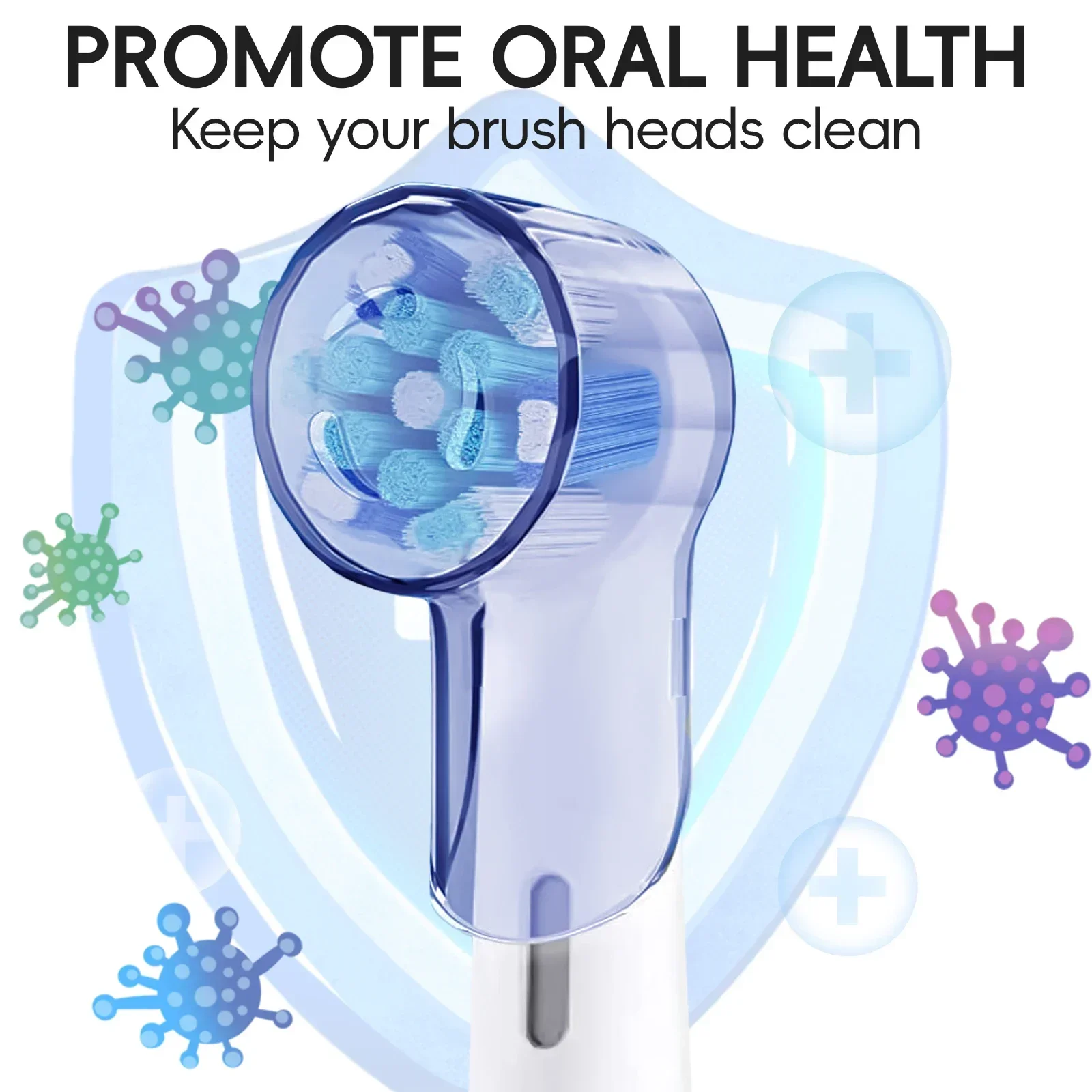 Toothbrush Dustproof Covers Caps Compatible with Braun Oral B Replacement Heads & iO Series Electric Toothbrush Head Protector