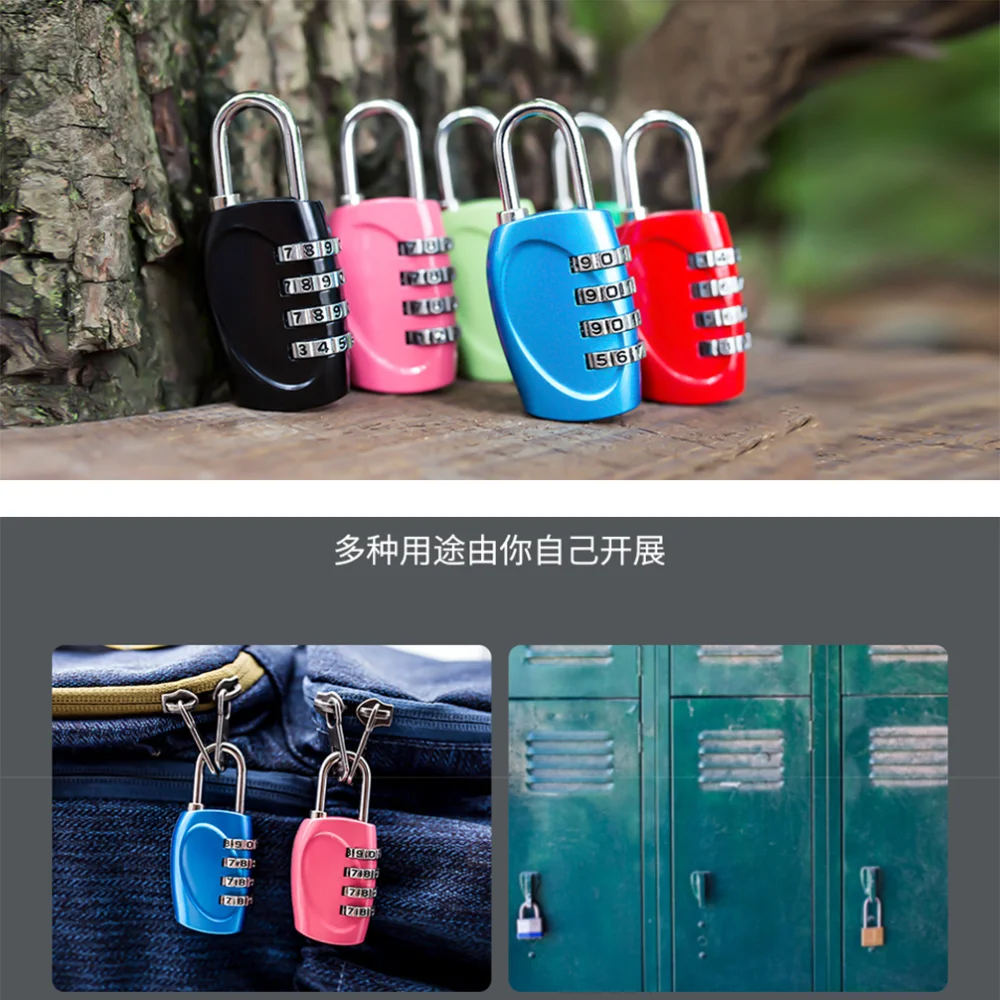 304UH Four-digit 4-digit Zinc Alloy Combination Lock Luggage Trolley Box Gym Door Password Padlock Locker Candado