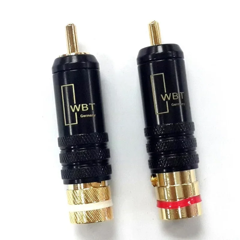 ตัวเชื่อมต่อ RCA ปลั๊กตัวผู้สำหรับสายสัญญาณ WBT 0144 RCA หัวต่อหัวบัวหัวทองแดง RCA ปลั๊กเชื่อมต่อ Approx.53mm