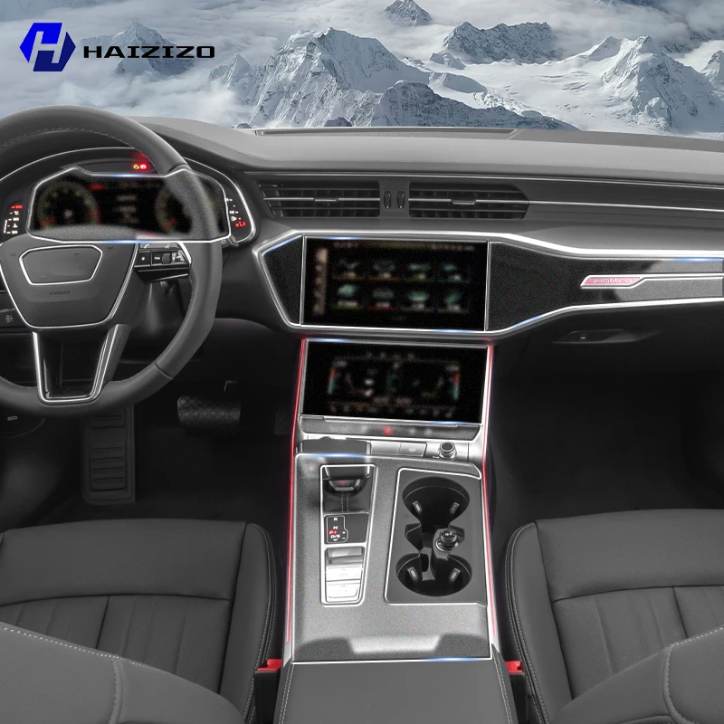 Für Audi A6 C8/A7 4K8 2019-2024 Automotive Innenraum Mittelkonsole Schutzaufkleber LCD-Display Matte TPU Schutzfolie PPF