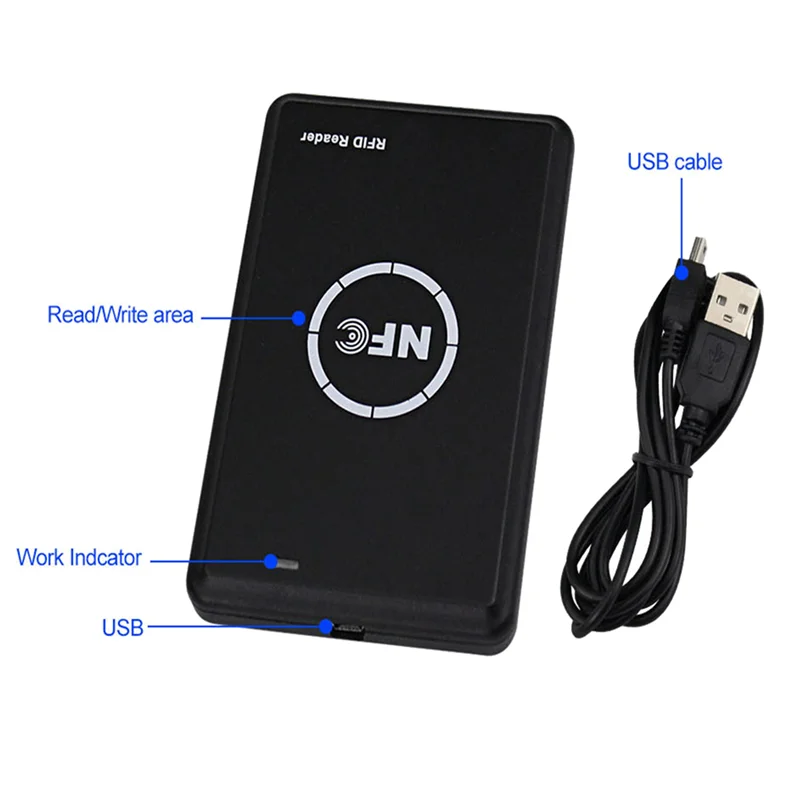 

FUFU 2X RFID Reader Writer Duplicator, NFC Reader, Smart Card Programmer, Access Card Decoder, Writable T5577 UID Fobs Cards