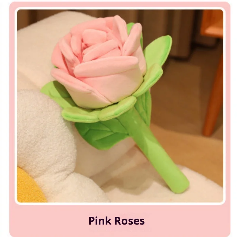 

Мультяшный реалистичный цветок розы, плюшевая игрушка, украшение для дома, ткань, художественный букет, подарок на день Святого Валентина для подруги