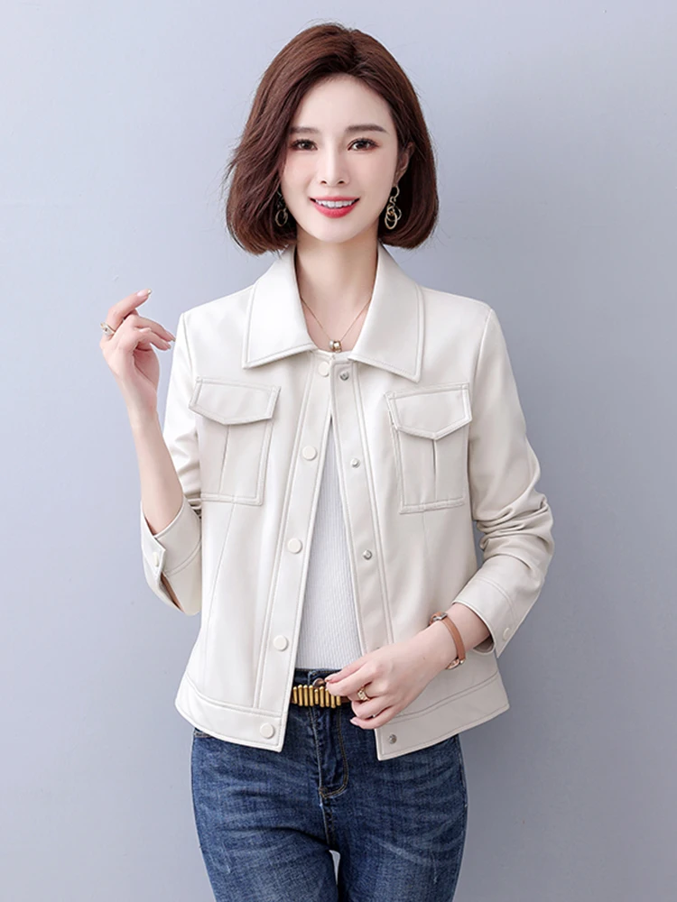  Ning 本革ジャケット レディース 2025年新作 春秋 オルトスレ 韓国版 スリム ファッショナブル レザーコート