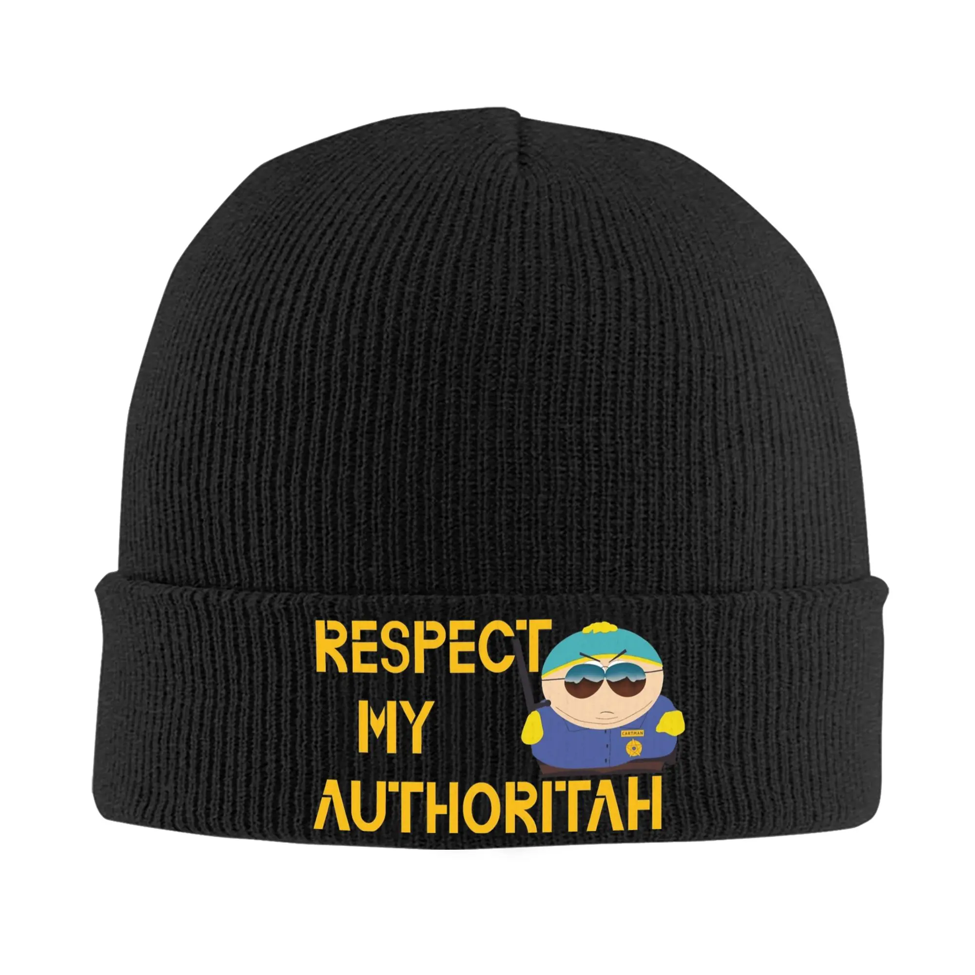 Respect My Authoritah Souths Parks Knitted Caps for Women Men Beanies Winter Hats Acrylic  Warm Melon Cap