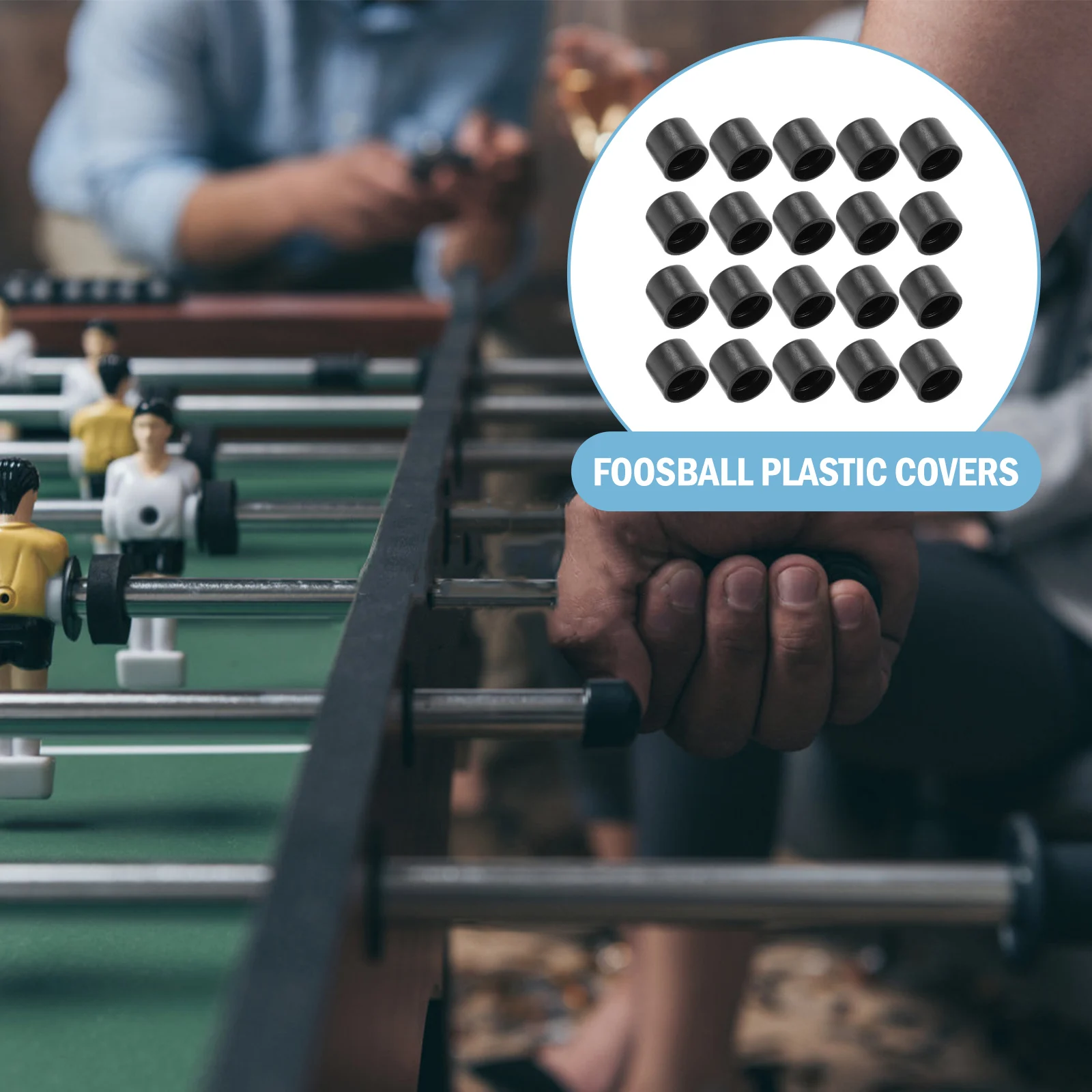 

20pcs Foosball Rod Caps Wear Resistance Practical for 0.7m Table Football Replacement End Caps Standard Tables Plastic