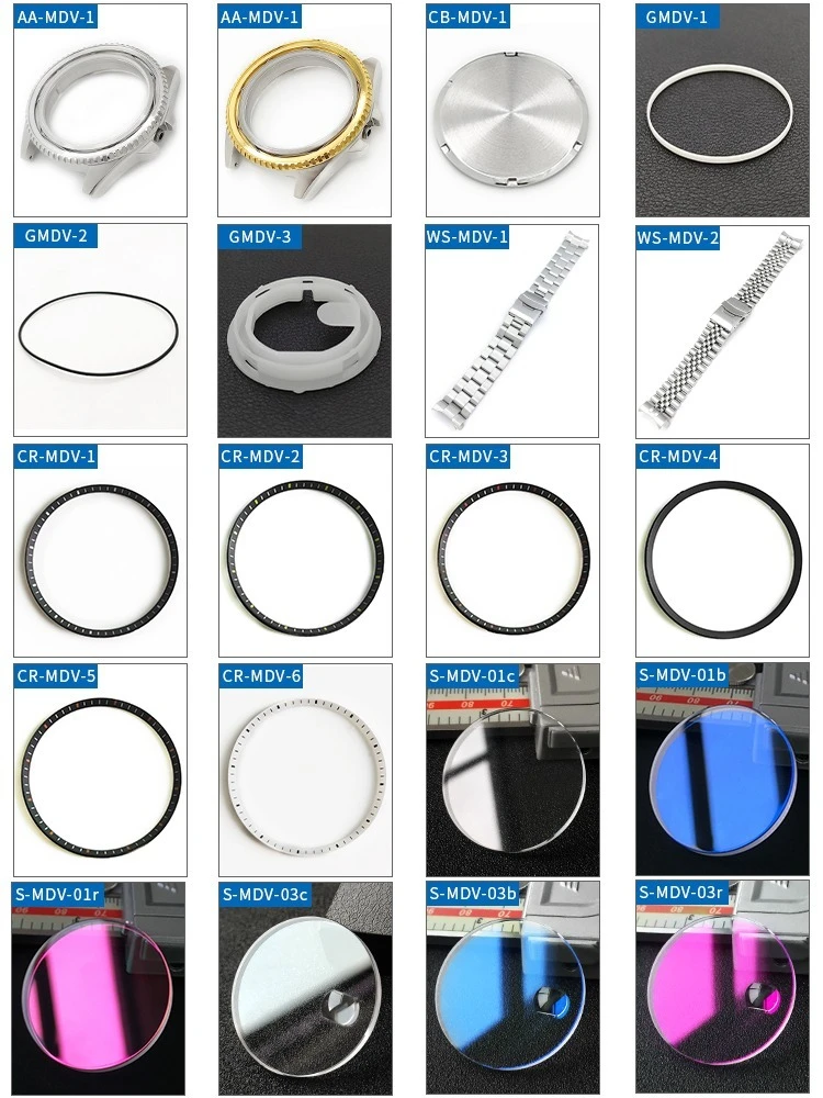 Watch Accessories MDV-106 Case for Swordfish Rear Cover Steel Strip Sapphire Mirror Glass Rubber Ring Seal Ring Accessories