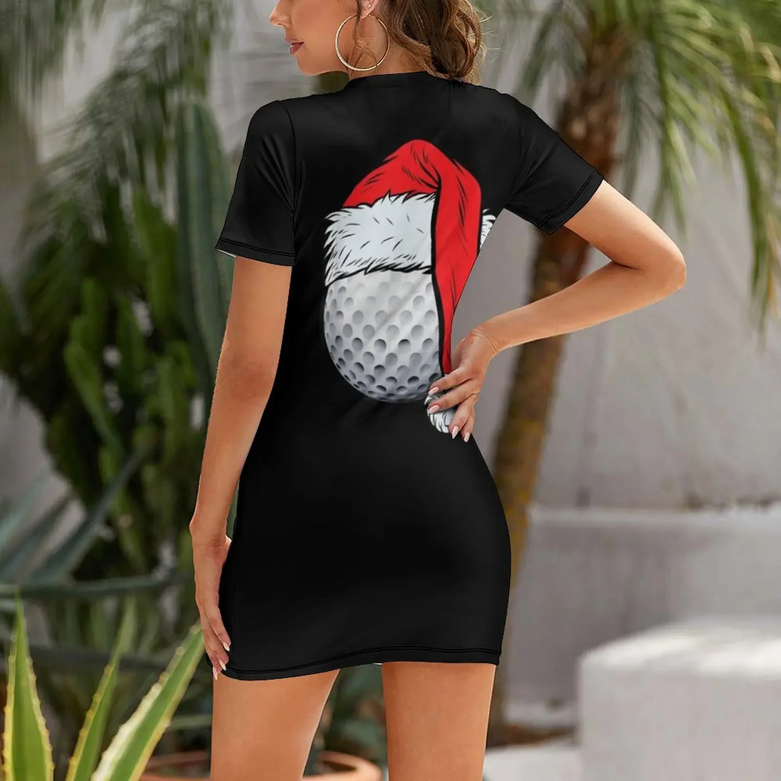عيد الميلاد كرة جولف سانتا قبعة عيد الميلاد الغولف بنين الرجال تي شيرت رياضي فستان بأكمام قصيرة فستان للمرأة