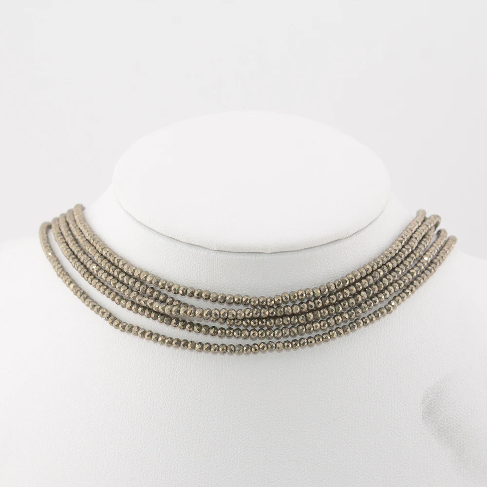 Natürliche Pyrit facettierte runde / Rondell Perlen 2mm, 3mm, 4mm, 1x2mm, 2x3mm, für Schmuckherstellung Armband Halskette Perlen DIY Großhandel – Detail 7