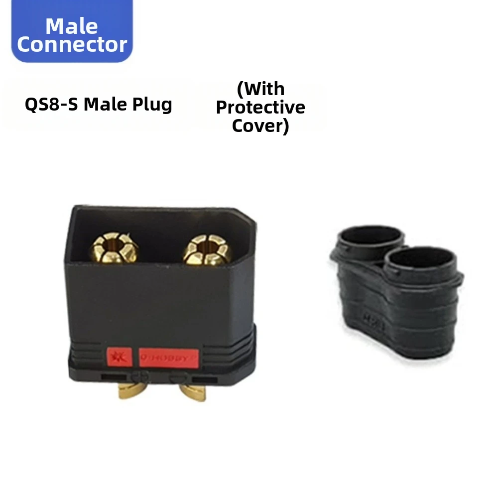 New High Current QS8-S Connector Anti Spark Gold Plated QS8P-S Battery Plug Black QS8-S M F Plug Set for RC Model Car