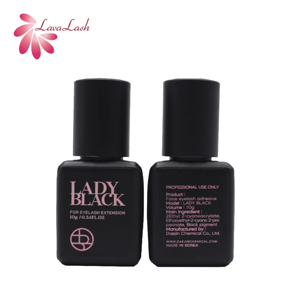 10ML New Lady Black Glue For Eyelash Extensions Korea Origional Extra Strong  Adhesive Fast Drying Duration Lasting No Sale Bag