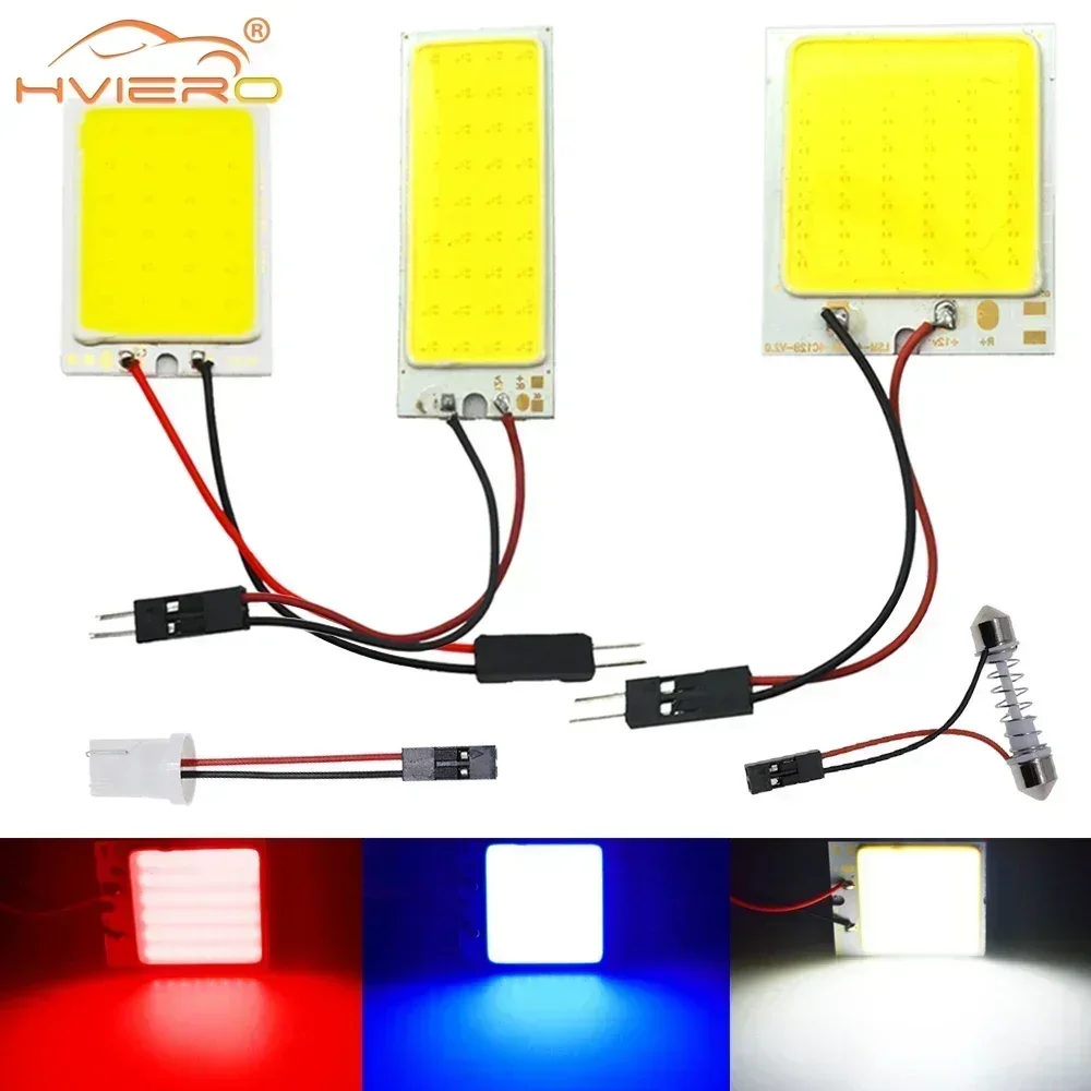 White Red Blue T10 W5w Cob 24SMD 36SMD 48SMD Car Led Clearance License Panel Lamp Auto Interior Reading Bulb Trunk Festoon Light