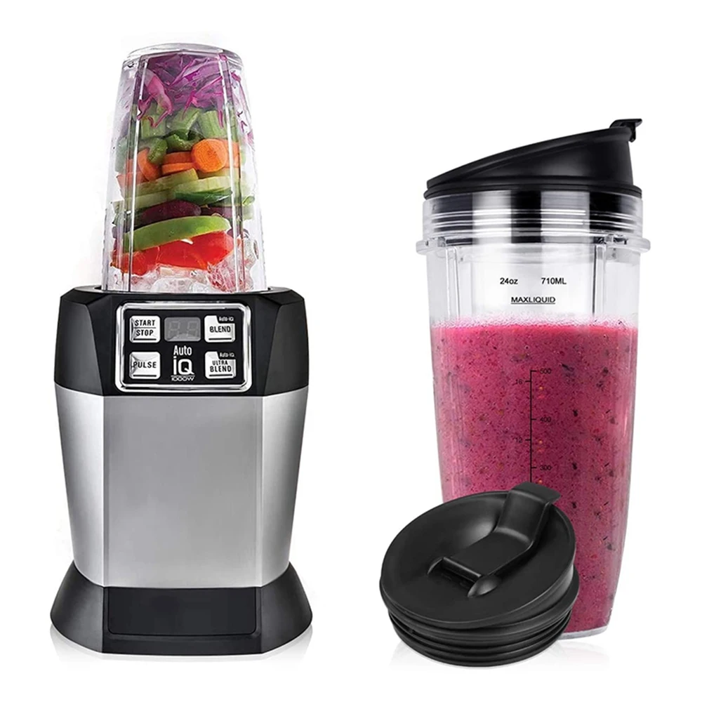 Frullatore di ricambio A69X per tazze Nutri Ninja da 24 Oz BL480/BL640 /BL680 Nutri Blender Auto IQ Series con coperchio sigillante e spazzola da 1 pezzo