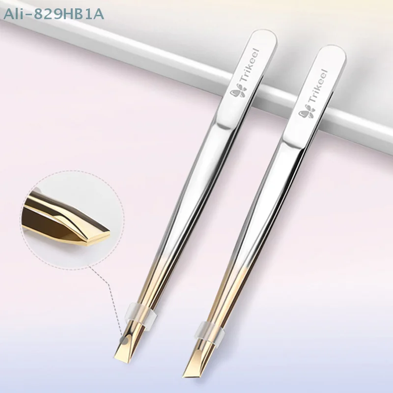 Stainless Steel Flat/Slant Tip Multifunction Tweezer Eyebrow Tweezer Face Hair Removal Make Up Tool False Eyelashes Tweezer Tool