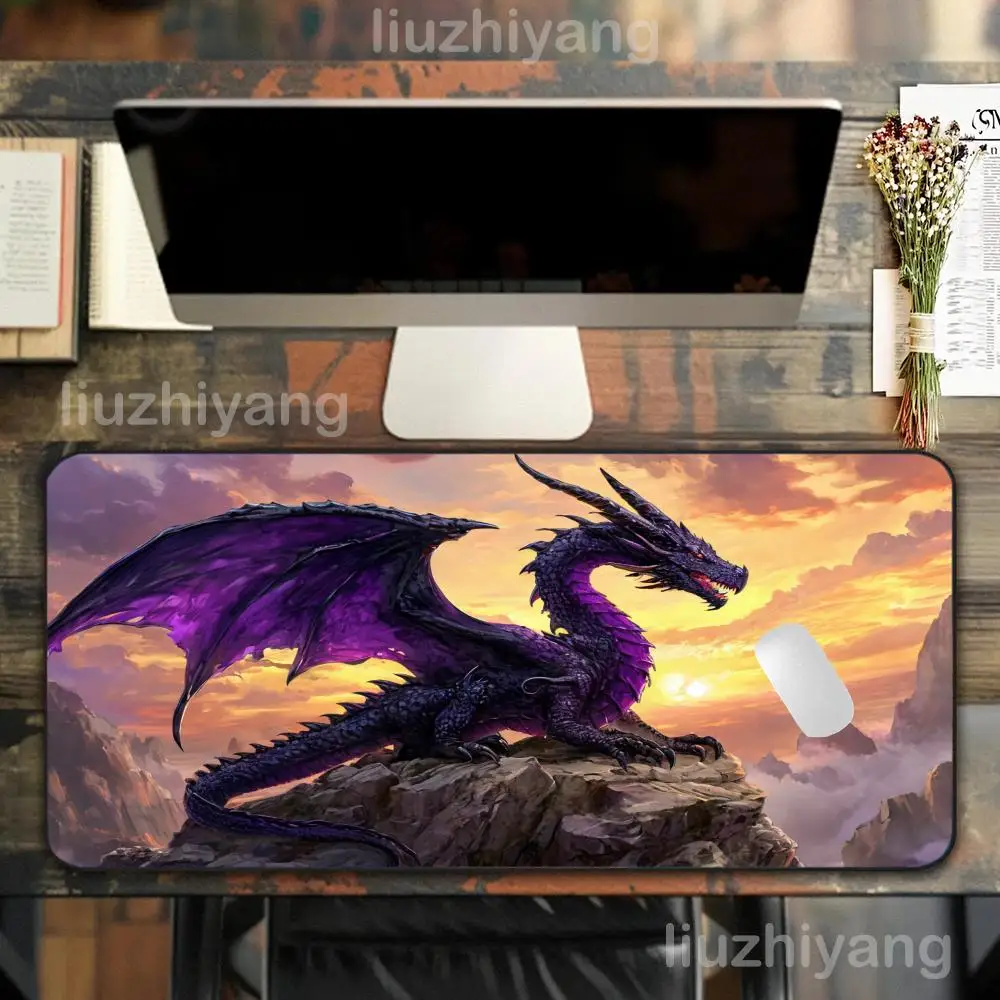 

Коврик для мыши Evil Dragon, большой коврик для компьютерной офисной игровой настольный коврик 90x40 XXL, резиновые противоскользящие коврики для клавиатуры с прошитыми краями, длинные настольные коврики