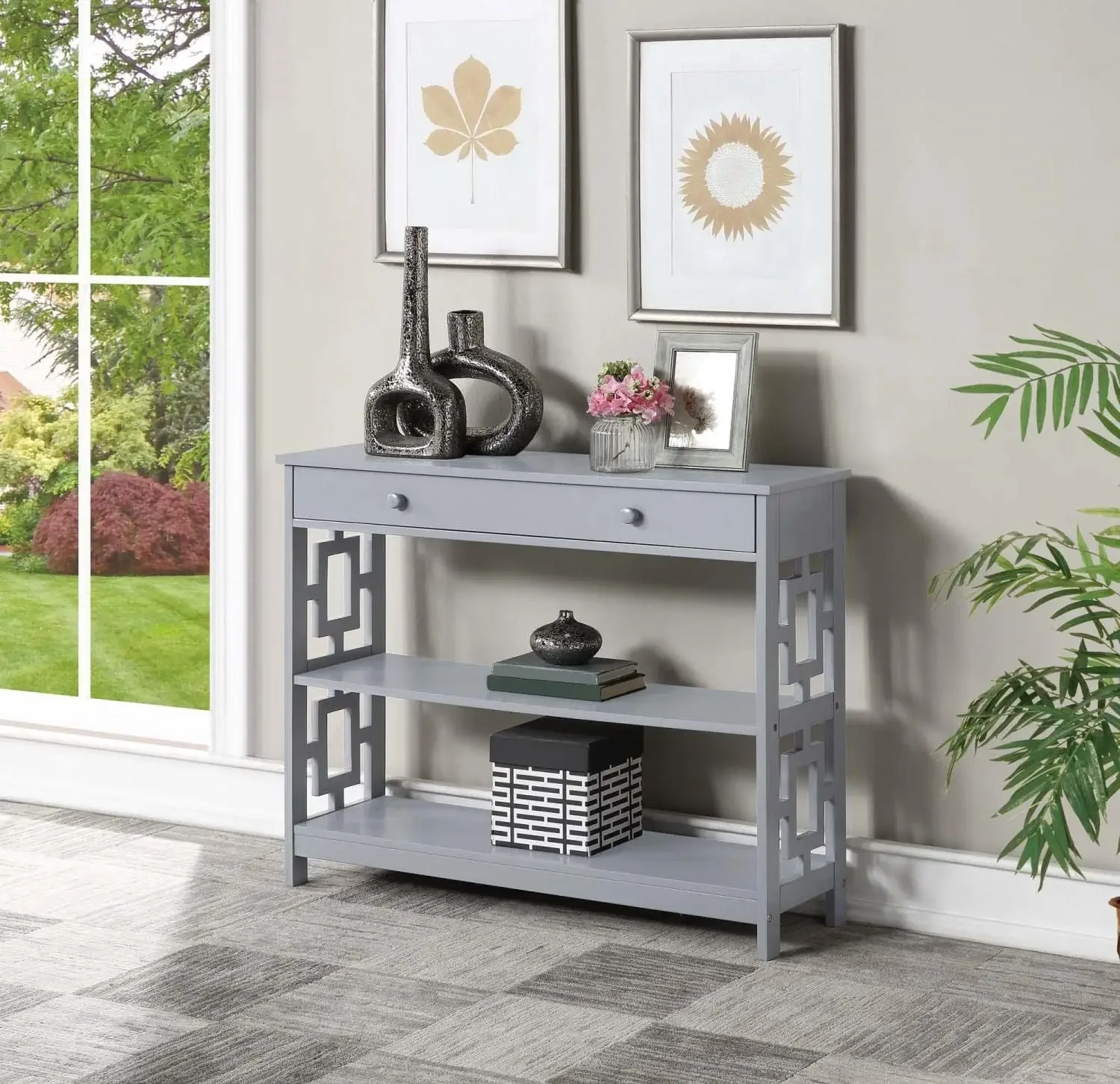 Town Square Console Tables, Gray Living Room Furniture Console Tables 12