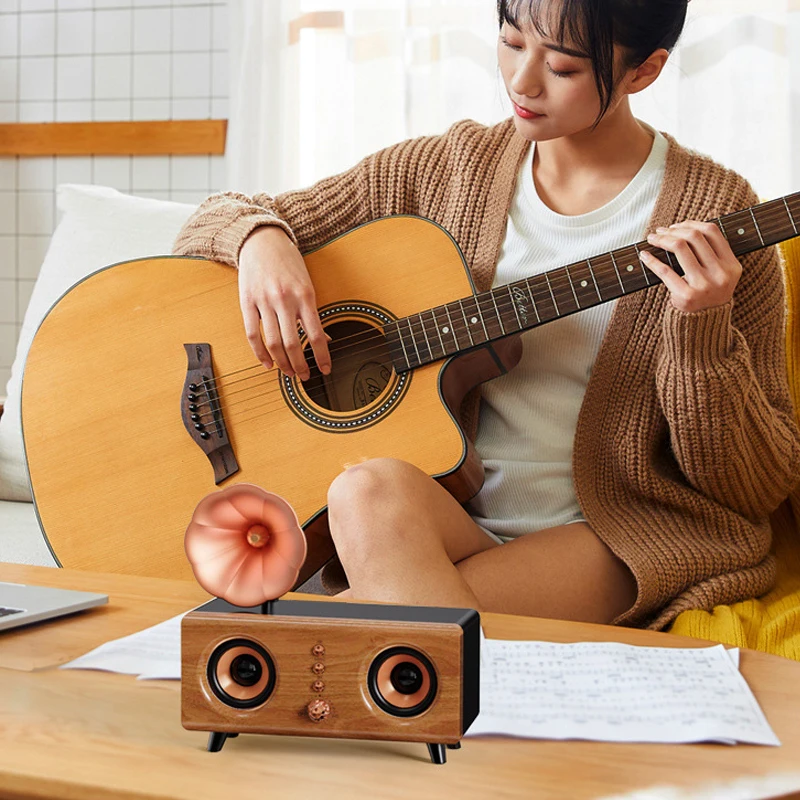 Alto-falante Bluetooth Retro Portátil, Grão De Madeira Vintage, Baixo Pesado, Soundbar Bluetooth, Leitor De Música MP3 Sem Fio, Suporte TF Cartão, AUX