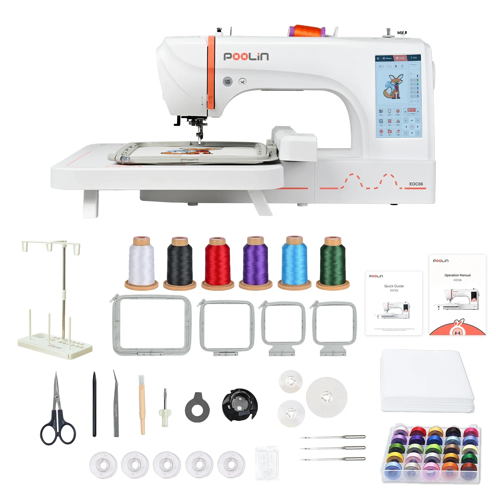 

2024 POOLIN EOC06 Hot Sales Factory Lowest Price Household Embroidery Sewing Machines For Home Use