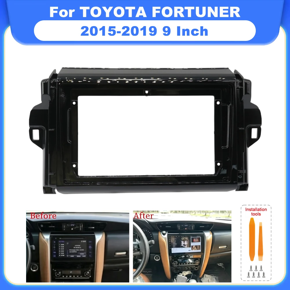 9 Inch Android Car CD Radio Stereo Audio Video Player Navigation Screen Frame Cables Harness For TOYOTA FORTUNER 2015‑2019