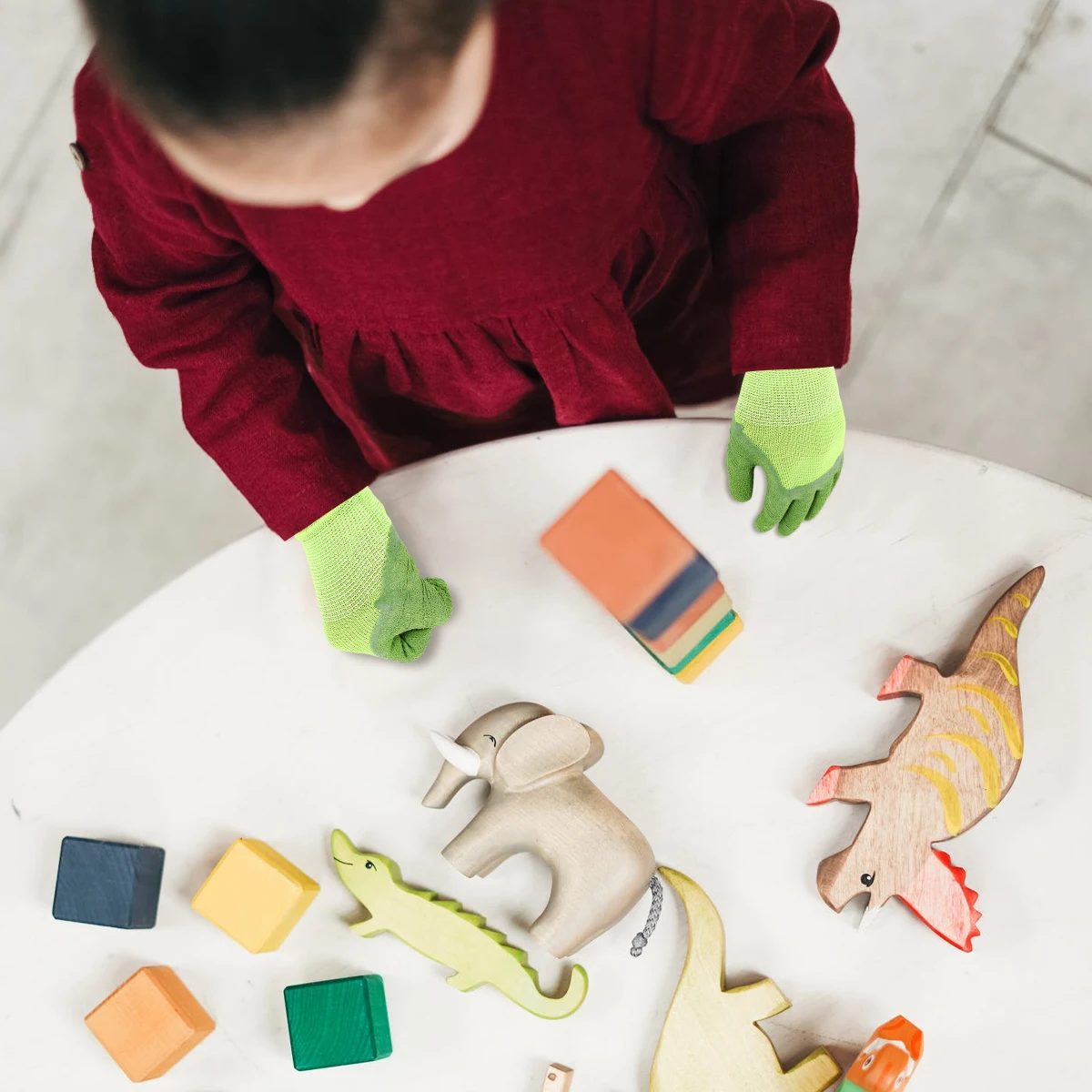 

Gardening Gloves Kids Safety Protective Children Elastic Polyester Latex Crab Catching Lightweight Durable Comfortable Long