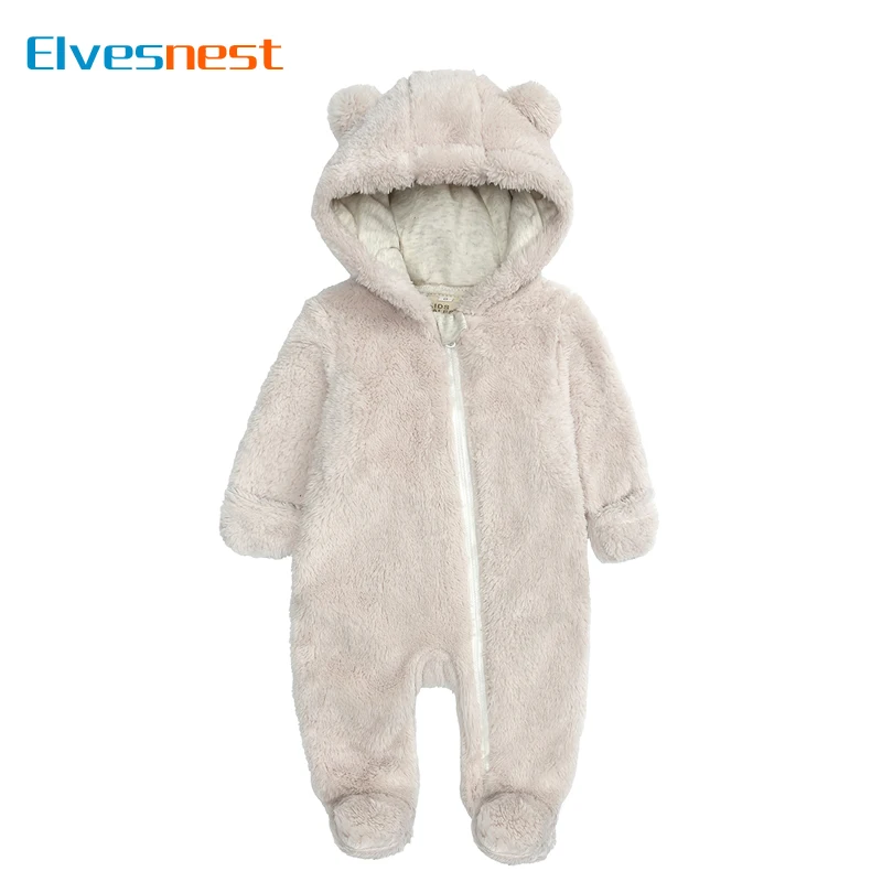 

Fashion Baby Clothing Boys Footies Long Sleeve Arctic Velvet Hooded Baby Girl Clothes Winter Warm Baby Romper 0-12 Months