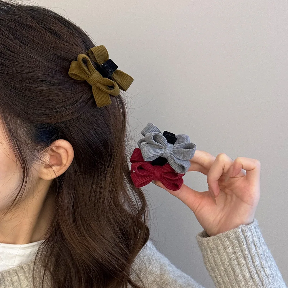 الكورية محبوك القوس الصغيرة انتزاع كليب دبوس الشعر اكسسوارات للنساء فتاة غطاء الرأس الصغير كراب مصمم خمر الجنية الشعبية الجديدة في