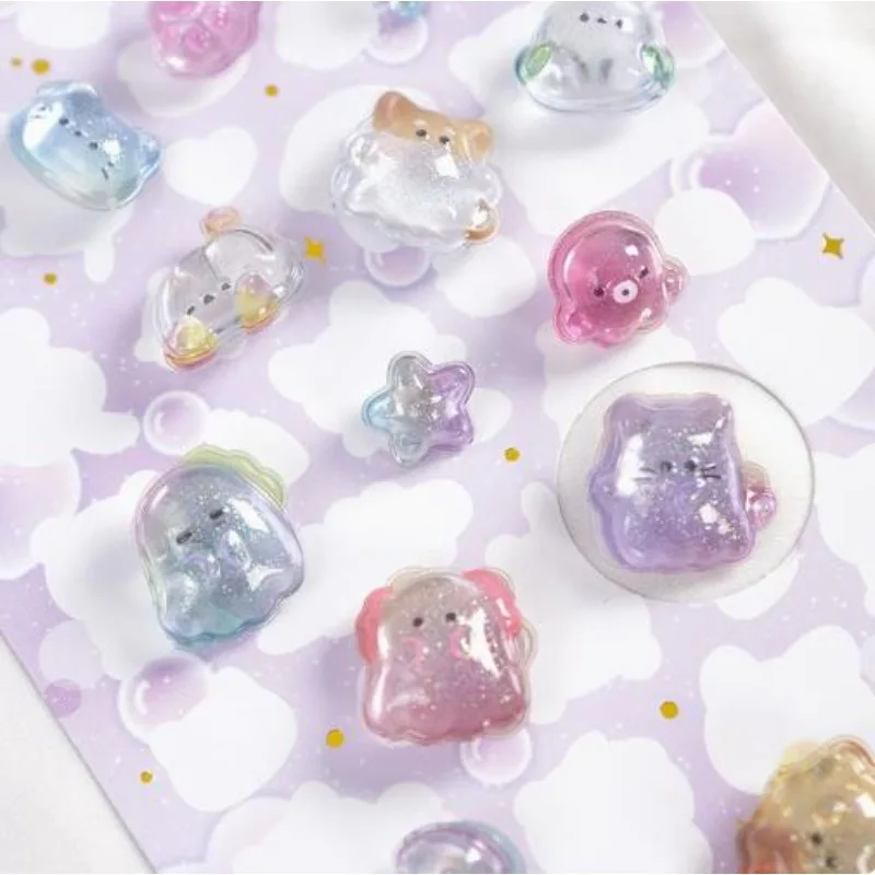 2026 Hot 3D embossed fun acrylic diamond stickers for children's DIY decorative embossed fun stickers