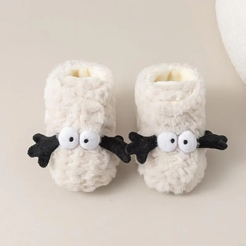 54DF أحذية أرضية مضادة للانزلاق أحذية دافئة للرضع مثالية لمغامرات المشي في الشتاء
