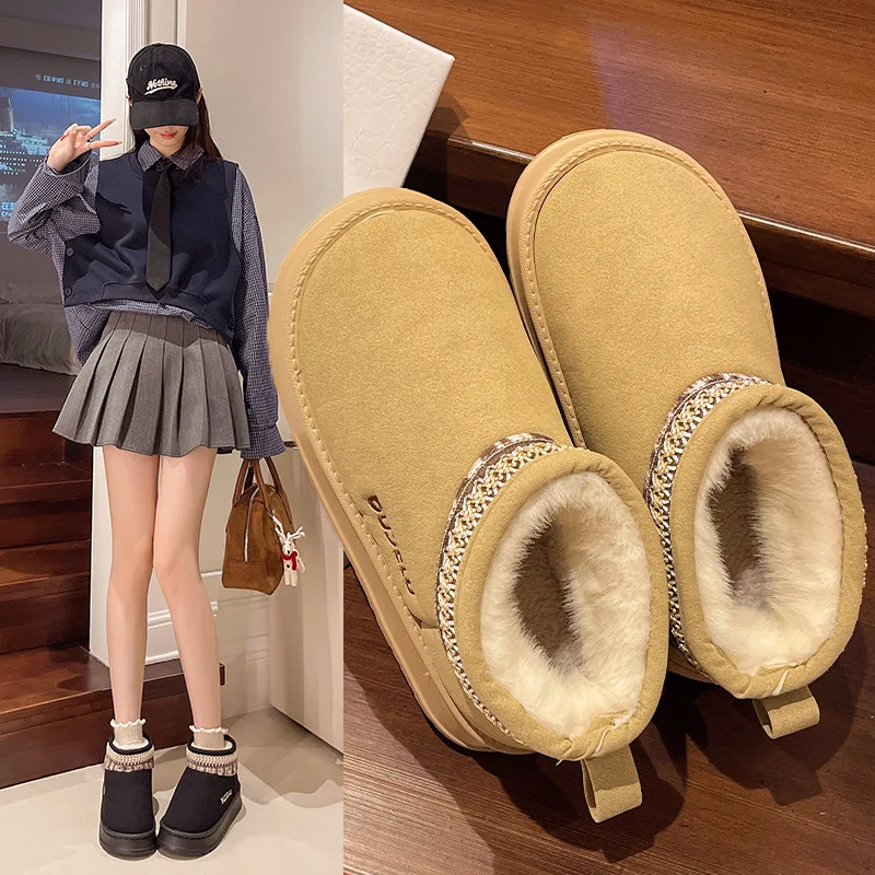 Winter Solid Color Fashion Cotton Women Slippers Warm Indoor House Cover Heel Non Slip Ourdoor Garden Letter Lightweight Shoes